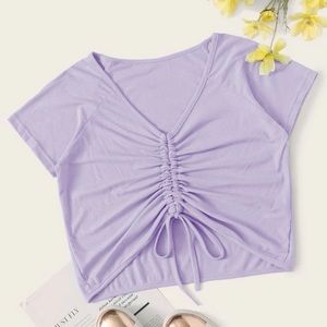 ROMWE Light Purple Tie Top